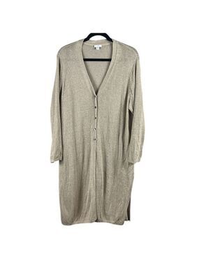 J. Jill Linen Button Down Long Cardigan Size XL Petite